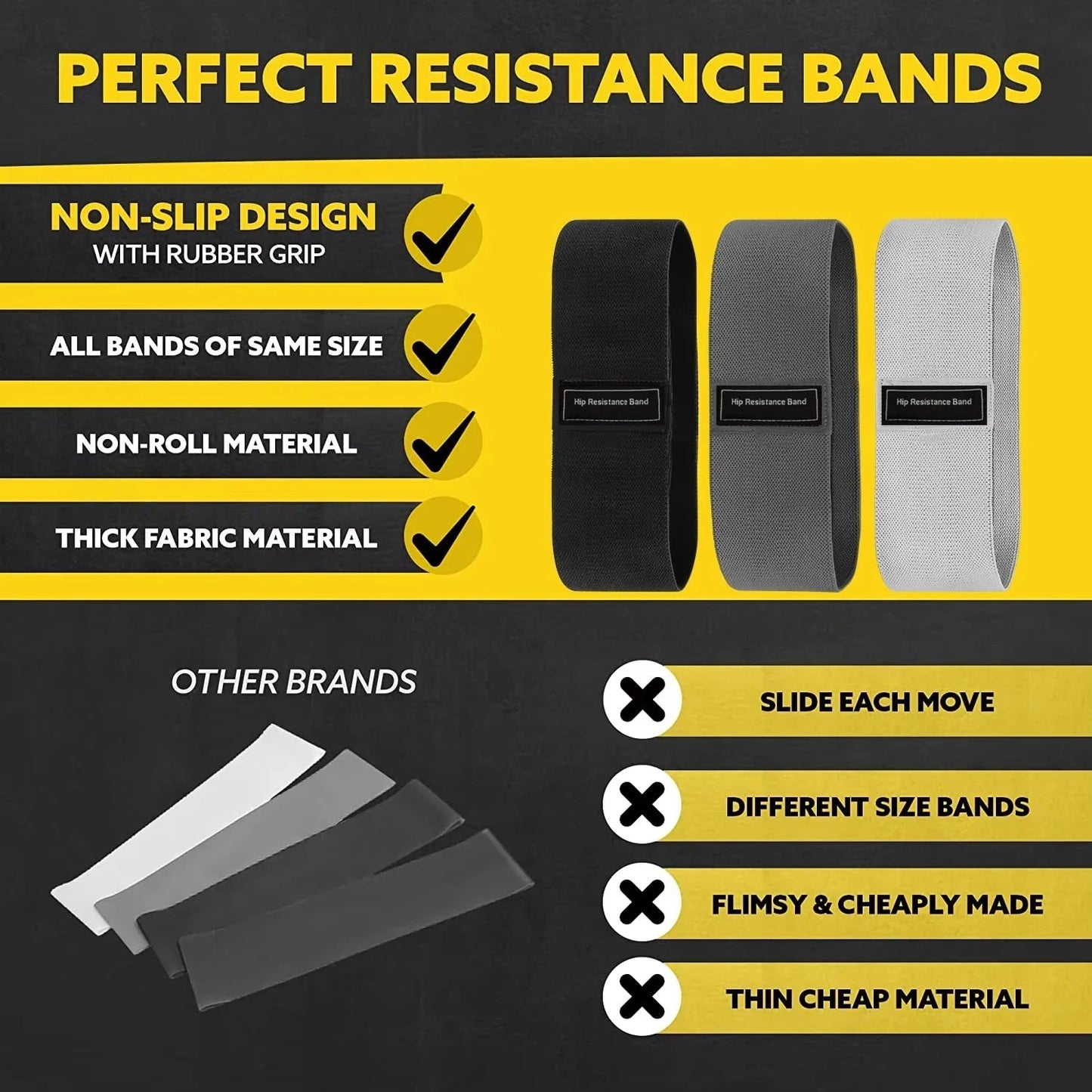 "Fabric Resistance Hip Booty Bands – Glute & Thigh Workout Loops for Squats, Stretching, Yoga & Gym Fitness | Elastic Fitness Bands by Relux.Store" - RELUX.STORE
