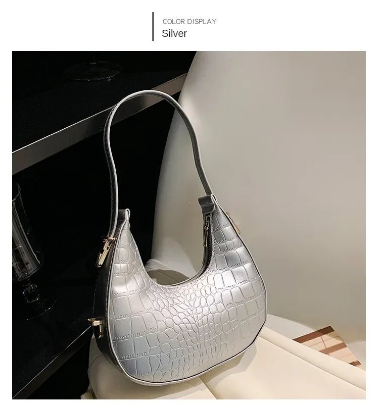 Fashion Luxury Design PU Leather Shoulder Bag Women Small Clutch Handbag Purse Female Underarm Bag Travel Totes shoulder bag - RELUX.STORE