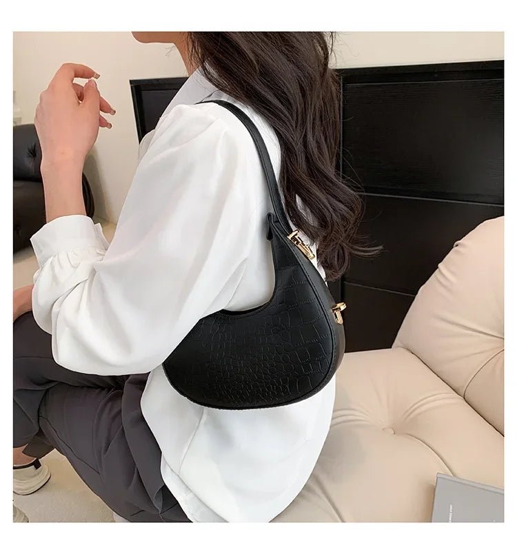 Fashion Luxury Design PU Leather Shoulder Bag Women Small Clutch Handbag Purse Female Underarm Bag Travel Totes shoulder bag - RELUX.STORE