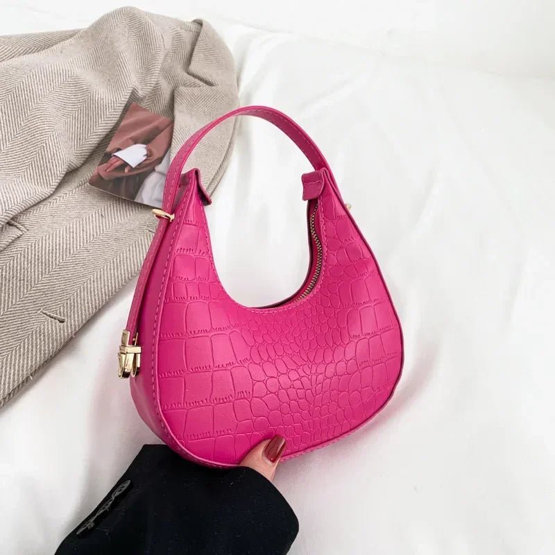 Fashion Luxury Design PU Leather Shoulder Bag Women Small Clutch Handbag Purse Female Underarm Bag Travel Totes shoulder bag - RELUX.STORE