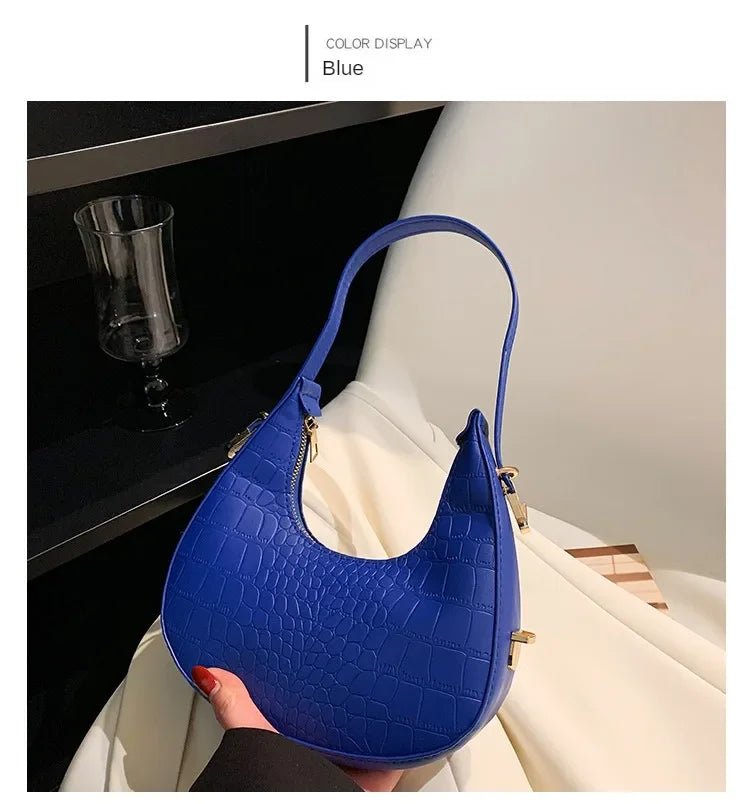 Fashion Luxury Design PU Leather Shoulder Bag Women Small Clutch Handbag Purse Female Underarm Bag Travel Totes shoulder bag - RELUX.STORE