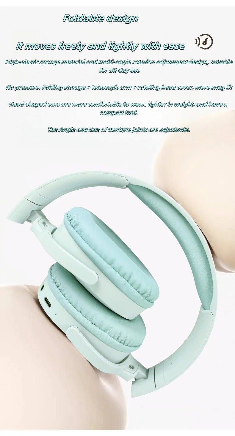 “Fashionable Bluetooth Wireless Over - Ear Headphones – Deep Bass, Hi - Fi Stereo, Long Battery Life, Sports & Universal Use” - RELUX.STORE