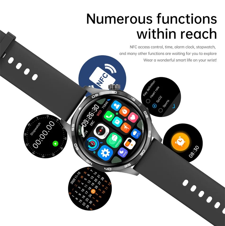 For HUAWEI GT5 Pro GPS NFC Smart Watch Men 360*360 AMOLED Screen Heart rate Bluetooth Call IP67 Waterproof Man Smartwatch 2024 - RELUX.STORE