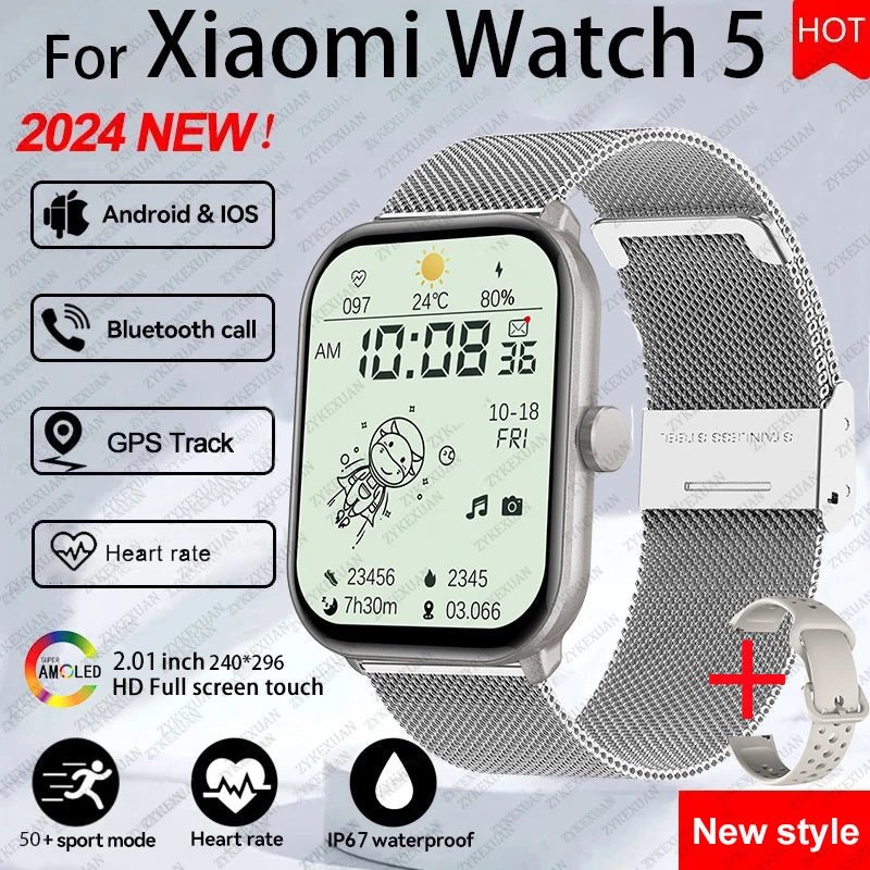 For Xiaomi Watch 5 Global Version Men Women HD AMOLED Screen Heart Rate Bluetooth Call GPS Track Waterproof Sports Smart Watch - RELUX.STORE