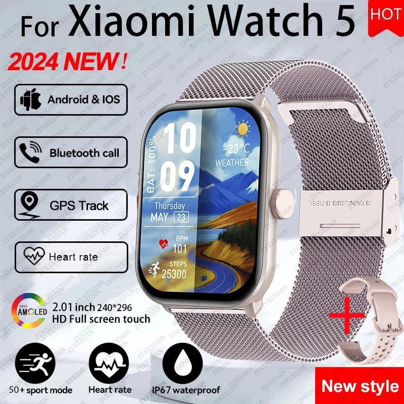 For Xiaomi Watch 5 Global Version Men Women HD AMOLED Screen Heart Rate Bluetooth Call GPS Track Waterproof Sports Smart Watch - RELUX.STORE