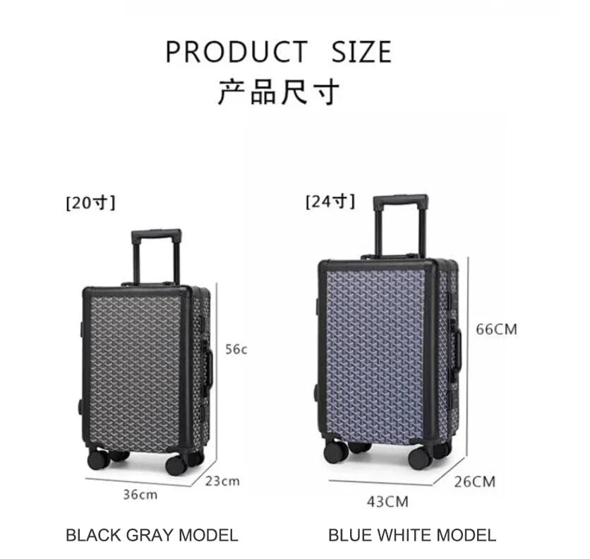 Formsia 20"24" Inch Women Spinner Retro Aluminum frame Trolley Bag Travel Suitcase Set Hand Luggage On Wheel - RELUX.STOREFormsia 20"24" Inch Women Spinner Retro Aluminum frame Trolley Bag Travel Suitcase Set Hand Luggage On Wheel