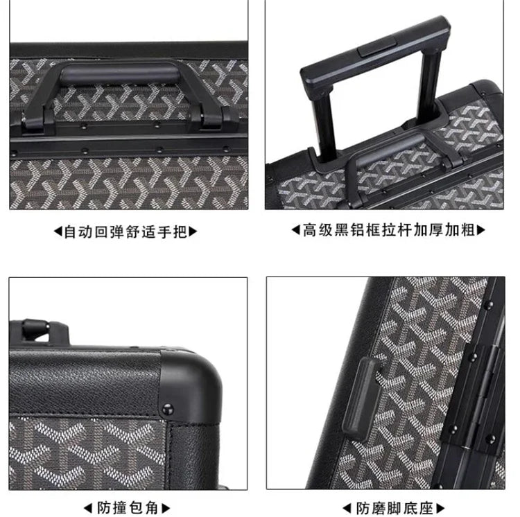Formsia 20"24" Inch Women Spinner Retro Aluminum frame Trolley Bag Travel Suitcase Set Hand Luggage On Wheel - RELUX.STOREFormsia 20"24" Inch Women Spinner Retro Aluminum frame Trolley Bag Travel Suitcase Set Hand Luggage On Wheel