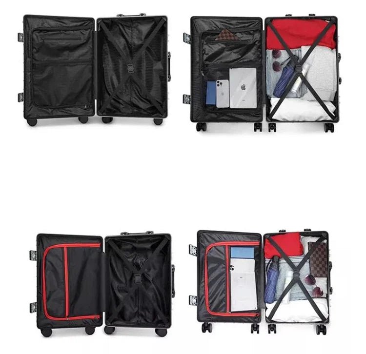 Formsia 20"24" Inch Women Spinner Retro Aluminum frame Trolley Bag Travel Suitcase Set Hand Luggage On Wheel - RELUX.STOREFormsia 20"24" Inch Women Spinner Retro Aluminum frame Trolley Bag Travel Suitcase Set Hand Luggage On Wheel