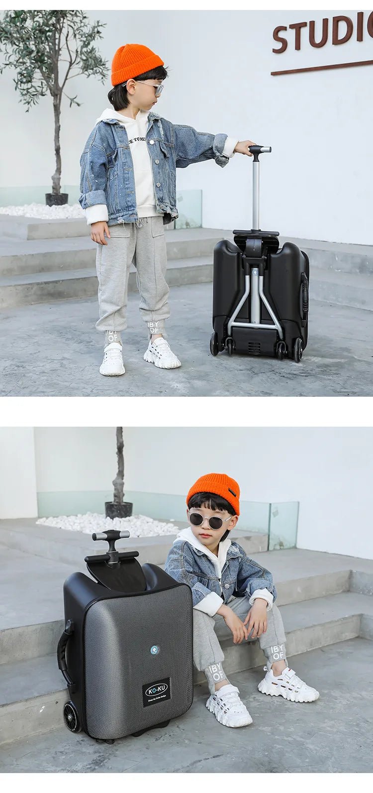 Formsio Kids Scooter Suitcase Lazy Carry On Rolling Luggage Box Sitting Trolley Bag For Baby - RELUX.STOREFormsio Kids Scooter Suitcase Lazy Carry On Rolling Luggage Box Sitting Trolley Bag For Baby
