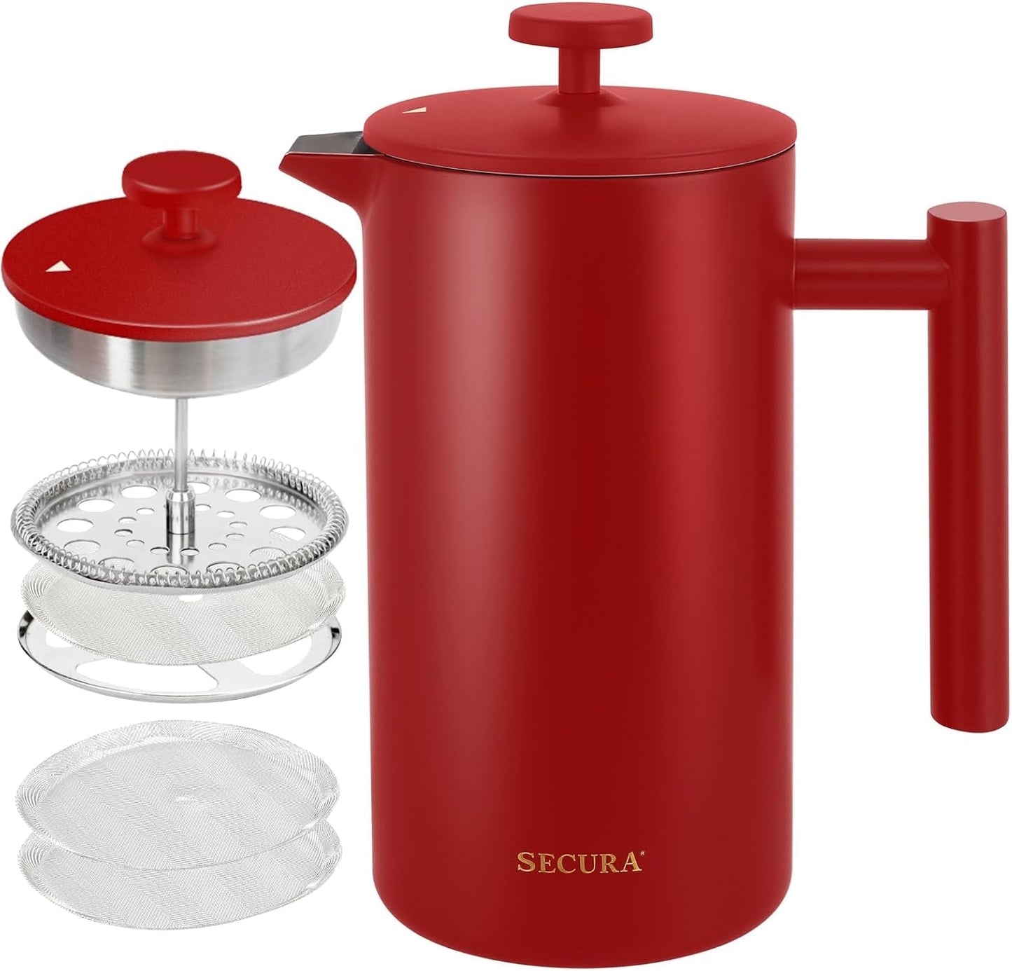 “French Press Coffee Maker – 304 Stainless Steel Insulated Coffee Press with 2 Extra Screens, 12oz (0.35L) Silver – Durable, Easy - to - Clean, Stylish Manual Coffee Brewer” - RELUX.STORE