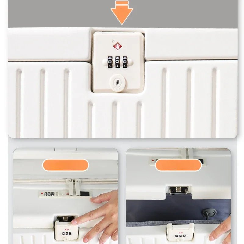 Front Opening Luggage with Laptop Storage Large Capacity Travel Trunk with Cup Holder&USB Charging Port&Wide Handle - RELUX.STOREFront Opening Luggage with Laptop Storage Large Capacity Travel Trunk with Cup Holder&USB Charging Port&Wide Handle