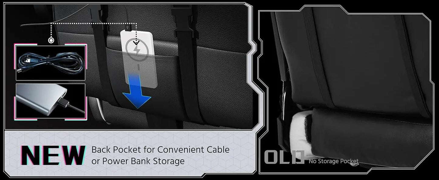 Gaming Chair, Video Game Chair with Massage Lumbar Support and Footrest Height Adjustable Ergonomic Computer Gaming Chair - RELUX.STORE