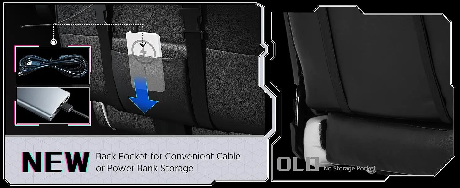Gaming Chair, Video Game Chair with Massage Lumbar Support and Footrest Height Adjustable Ergonomic Computer Gaming Chair - RELUX.STORE