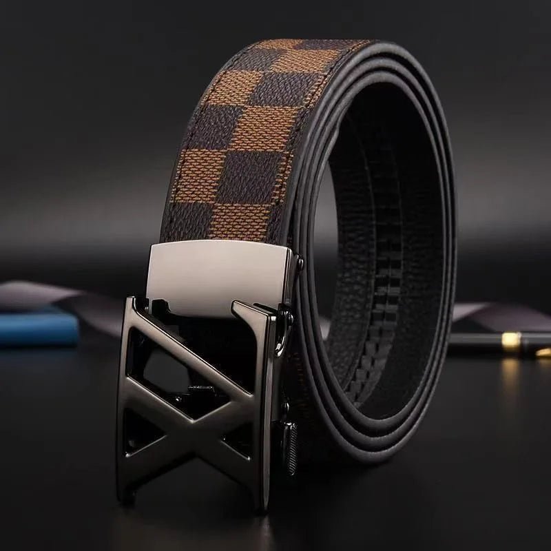 "Genuine Leather Men’s Belt – Automatic Alloy Buckle, Versatile Waistband for Jeans, Casual & Business, Unisex" - RELUX.STORE
