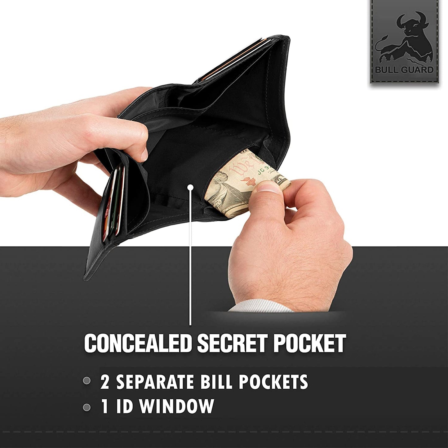 Genuine Nappa Leather Trifold Wallet for Men – RFID Blocking, ID Window, Slim & Stylish Everyday Wallet - RELUX.STORE