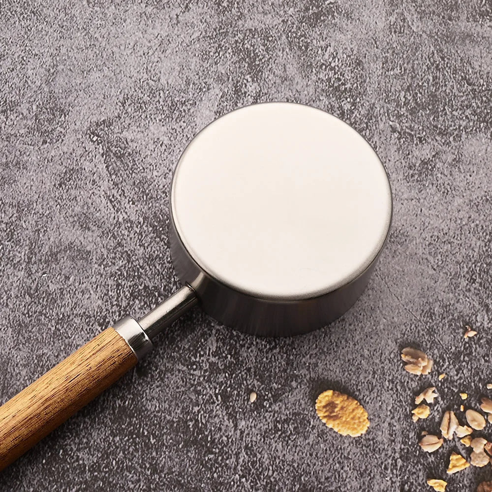 Gold Wooden Handle Stainless Steel Measuring Cups Spoons Baking Tools Coffee Measuring Spoon Set Bartending Scale Accessories - RELUX.STORE