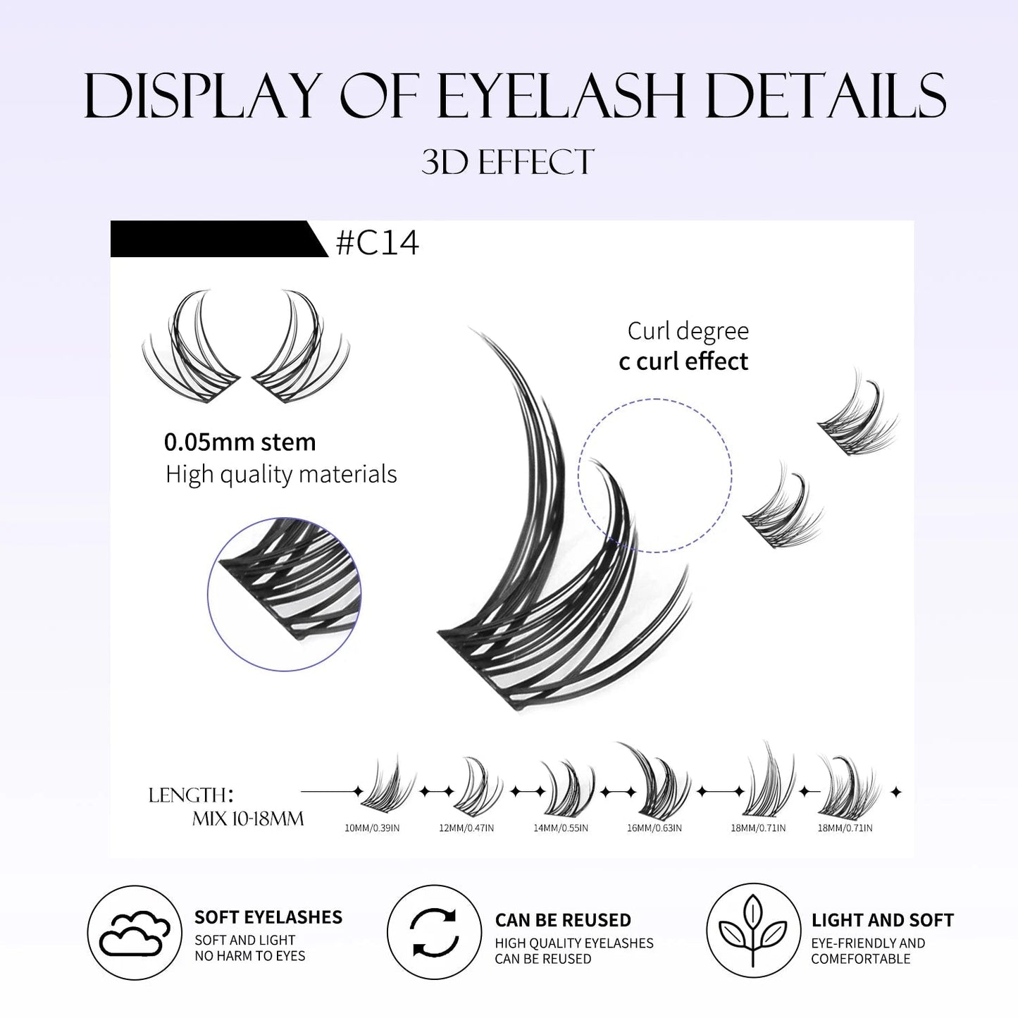 GROINNEYA Eyelashes Clusters 320 pcs Natural Eyelash extension Cluster Lashes Volume Mixed Tray Lashes Cluster Natural Lashes - RELUX.STORE