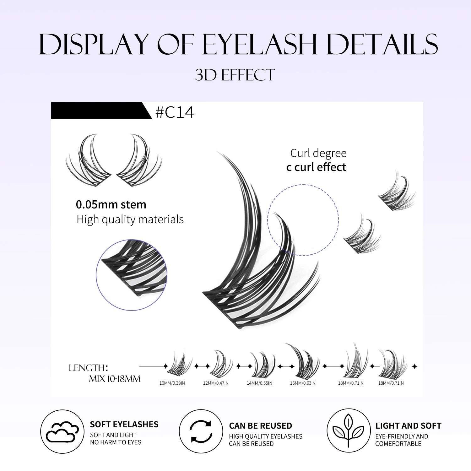 GROINNEYA Eyelashes Clusters 320 pcs Natural Eyelash extension Cluster Lashes Volume Mixed Tray Lashes Cluster Natural Lashes - RELUX.STORE
