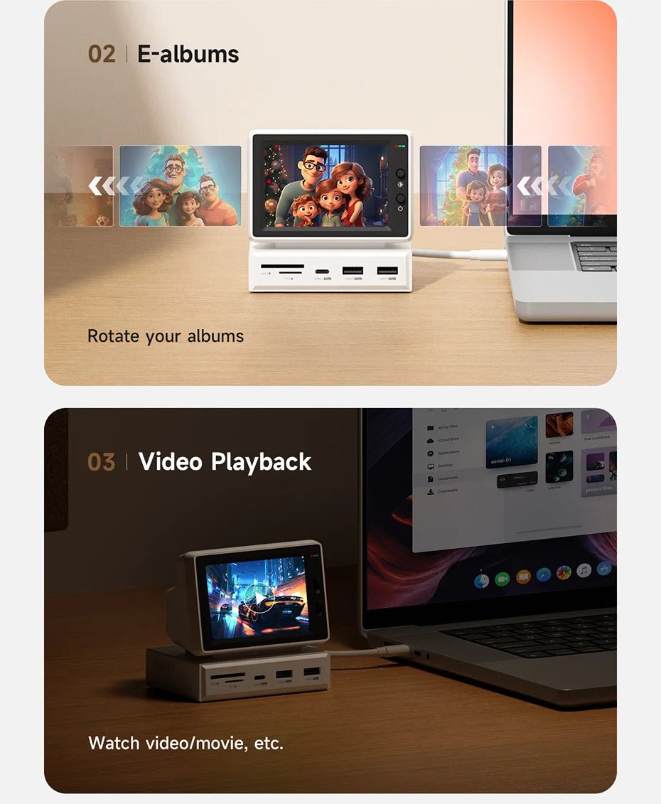 Hagibis 3.5inch IPS Mini Screen AIDA64 Mini PC CPU RAM HDD Data Monitor Display Sub Screen with USB C Hub for Laptop PC MacBook - RELUX.STORE