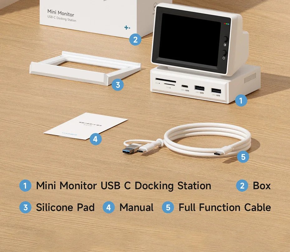 Hagibis 3.5inch IPS Mini Screen AIDA64 Mini PC CPU RAM HDD Data Monitor Display Sub Screen with USB C Hub for Laptop PC MacBook - RELUX.STORE