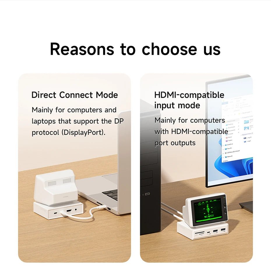 Hagibis 3.5inch IPS Mini Screen AIDA64 Mini PC CPU RAM HDD Data Monitor Display Sub Screen with USB C Hub for Laptop PC MacBook - RELUX.STORE