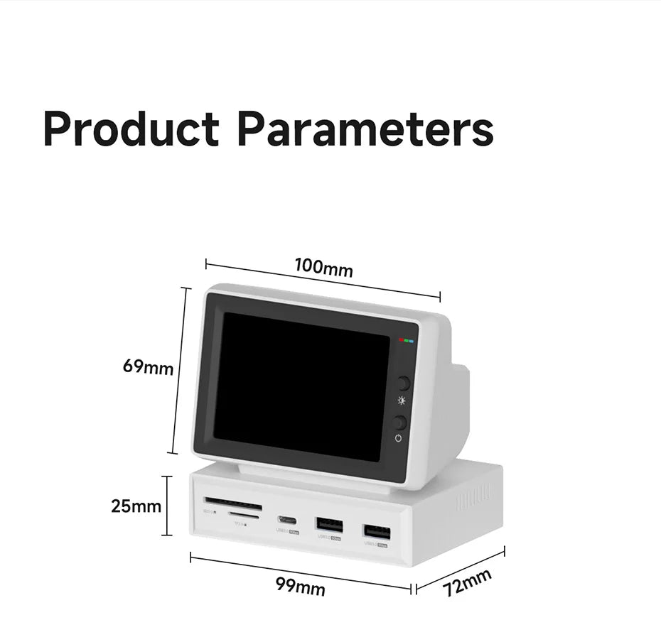 Hagibis 3.5inch IPS Mini Screen AIDA64 Mini PC CPU RAM HDD Data Monitor Display Sub Screen with USB C Hub for Laptop PC MacBook - RELUX.STORE