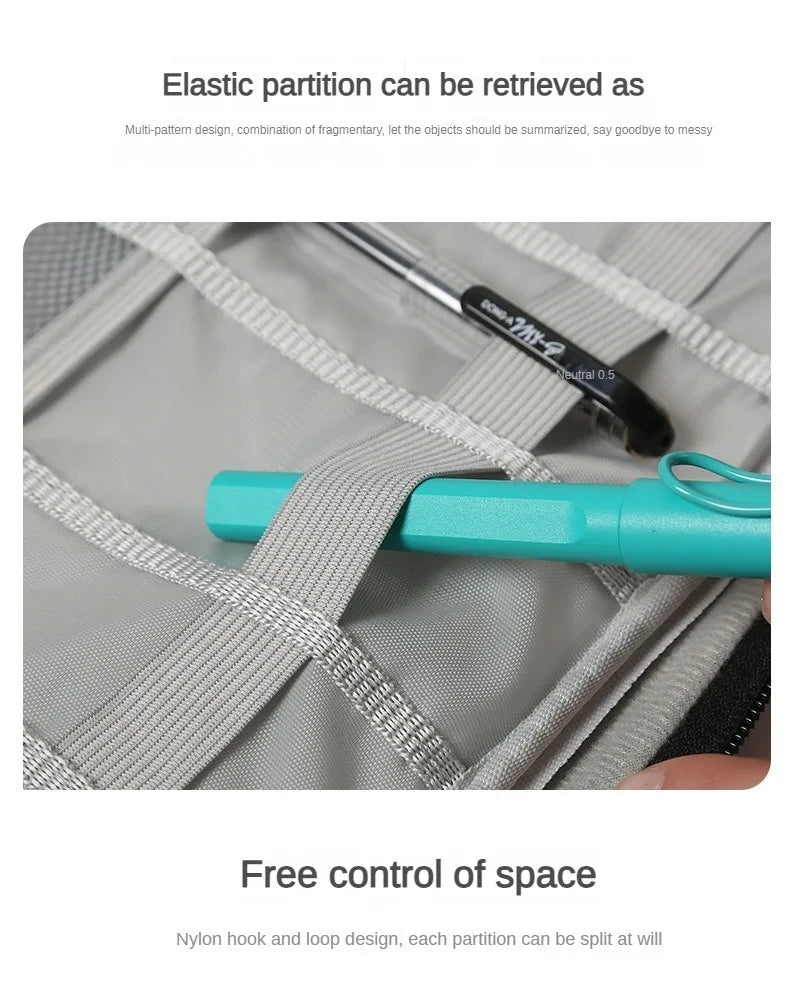 Handheld Digital Storage Bag – Multifunctional Large Capacity Waterproof Mesh Case for Earphones, USB Cables, Chargers & Travel Accessories (1PC) - RELUX.STORE