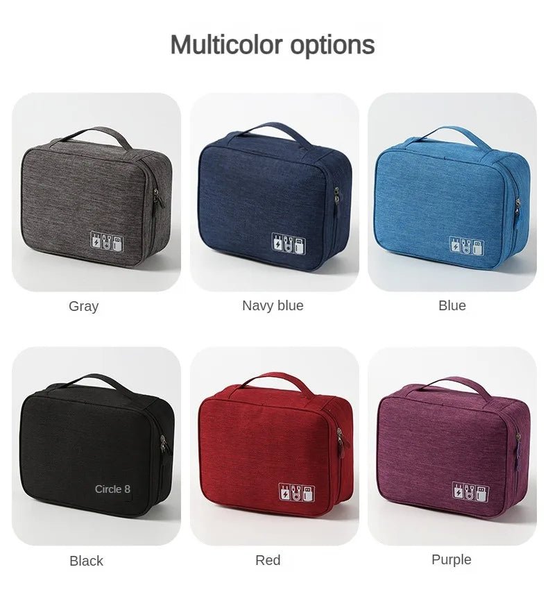 Handheld Digital Storage Bag – Multifunctional Large Capacity Waterproof Mesh Case for Earphones, USB Cables, Chargers & Travel Accessories (1PC) - RELUX.STORE