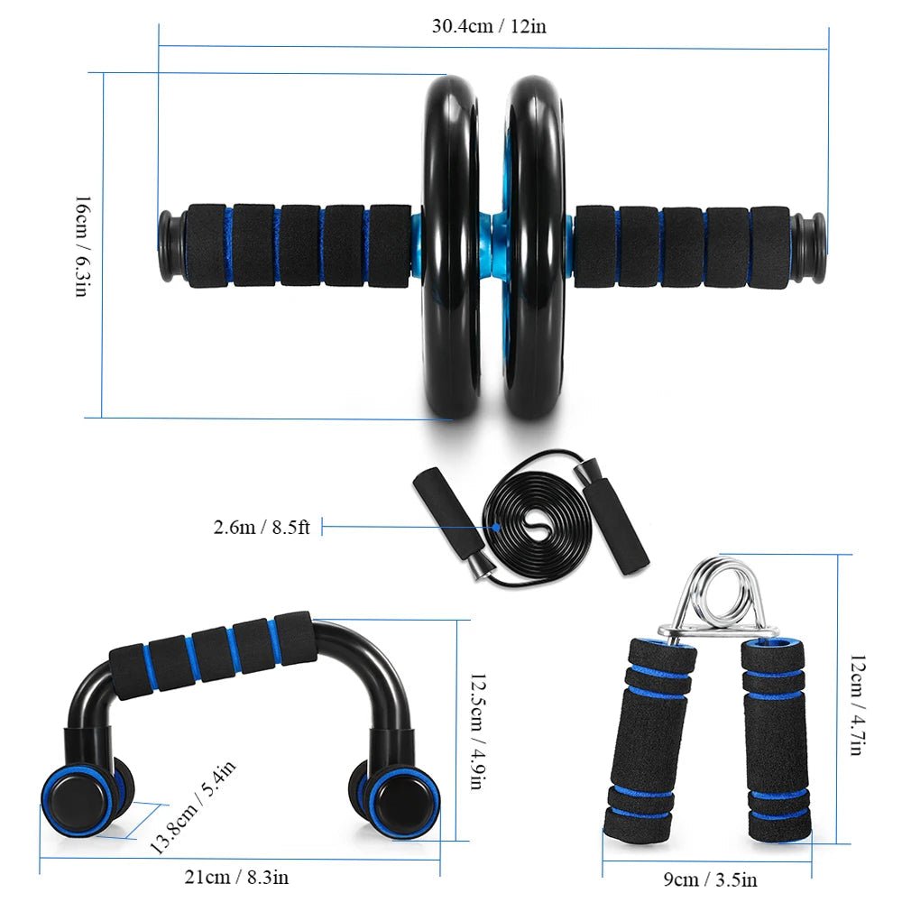 "Healthy Abdominal Wheel 5 - Piece Indoor Fitness Set – Push - Up Stand & Multifunctional Home Gym Equipment by Relux.Store" - RELUX.STORE