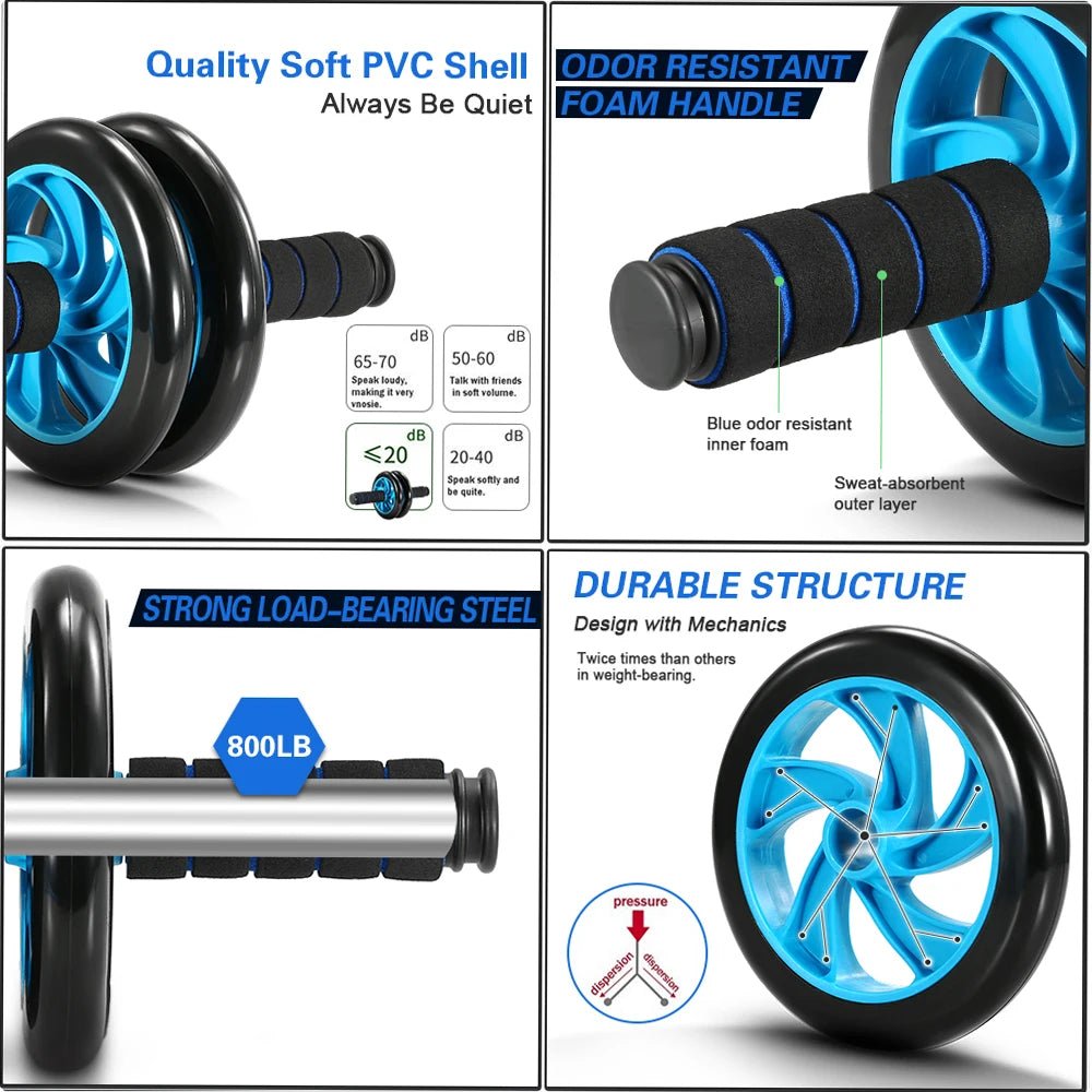 "Healthy Abdominal Wheel 5 - Piece Indoor Fitness Set – Push - Up Stand & Multifunctional Home Gym Equipment by Relux.Store" - RELUX.STORE