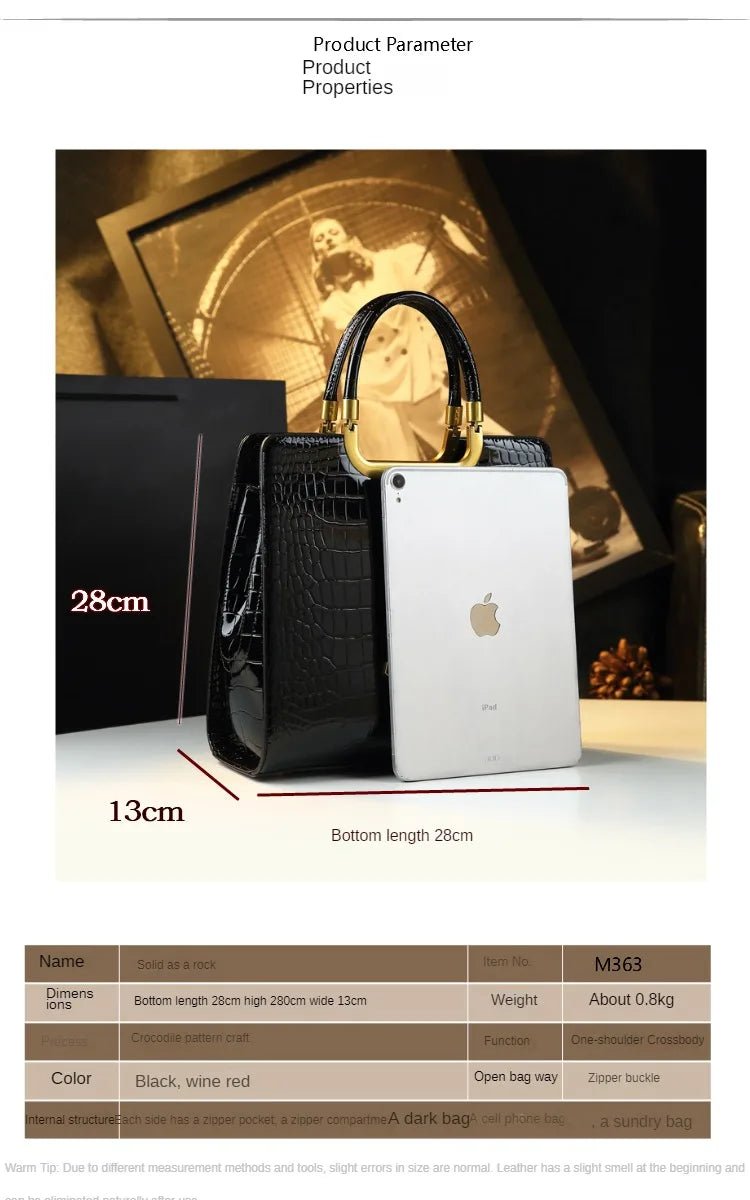 High - grade light luxury handbag 2024 new autumn and winter fashion Tote bag women's crocodile print single shoulder crossbodybag - RELUX.STORE