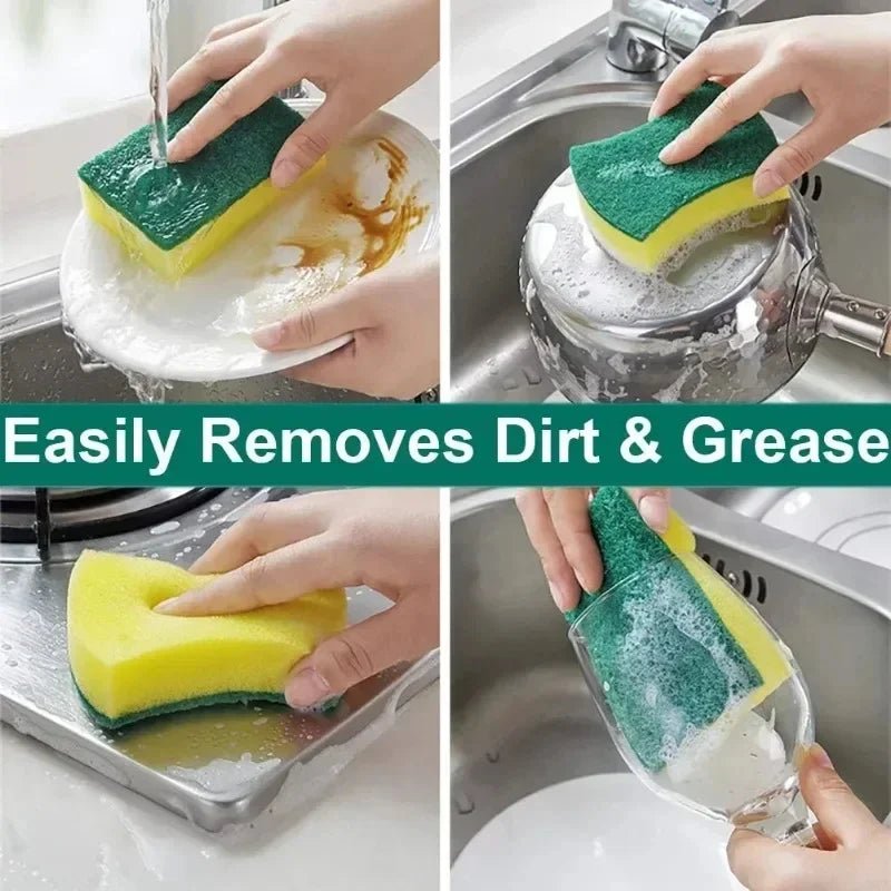 Highly absorbent double - sided sponge magic cleaning pot rust sponge cleaning brush kitchen cleaning tool - RELUX.STORE