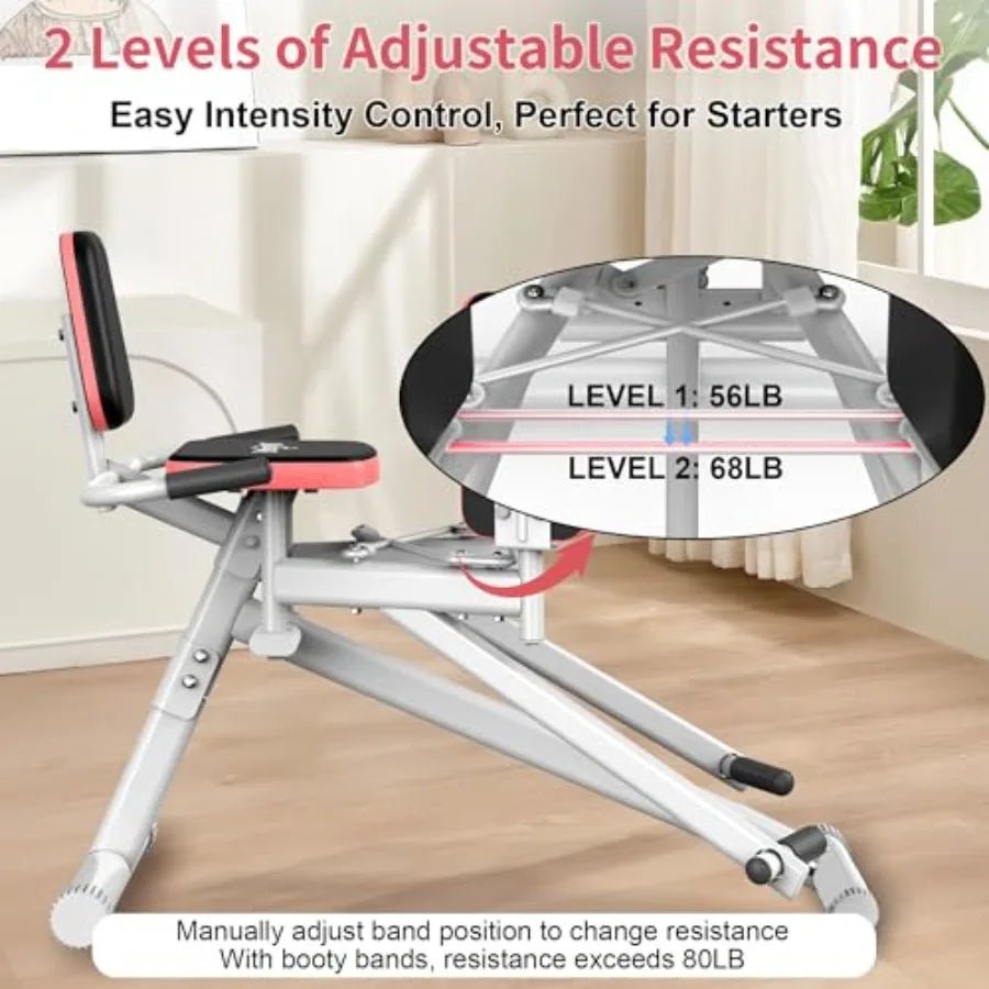 "Hip Abductor Machine for Home Gym – Compact Glute & Leg Exercise Equipment with Booty Resistance Bands & 2 - Level Adjustable Design | Home Workout Strength Trainer by Relux.Store" - RELUX.STORE