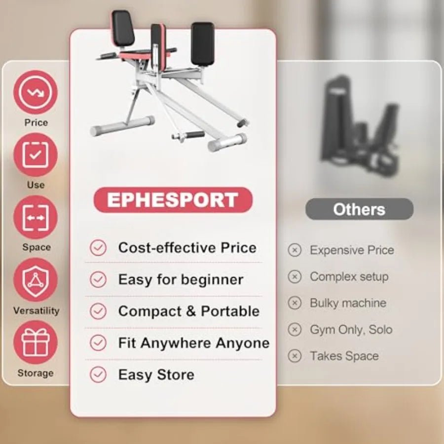 "Hip Abductor Machine for Home Gym – Compact Glute & Leg Exercise Equipment with Booty Resistance Bands & 2 - Level Adjustable Design | Home Workout Strength Trainer by Relux.Store" - RELUX.STORE