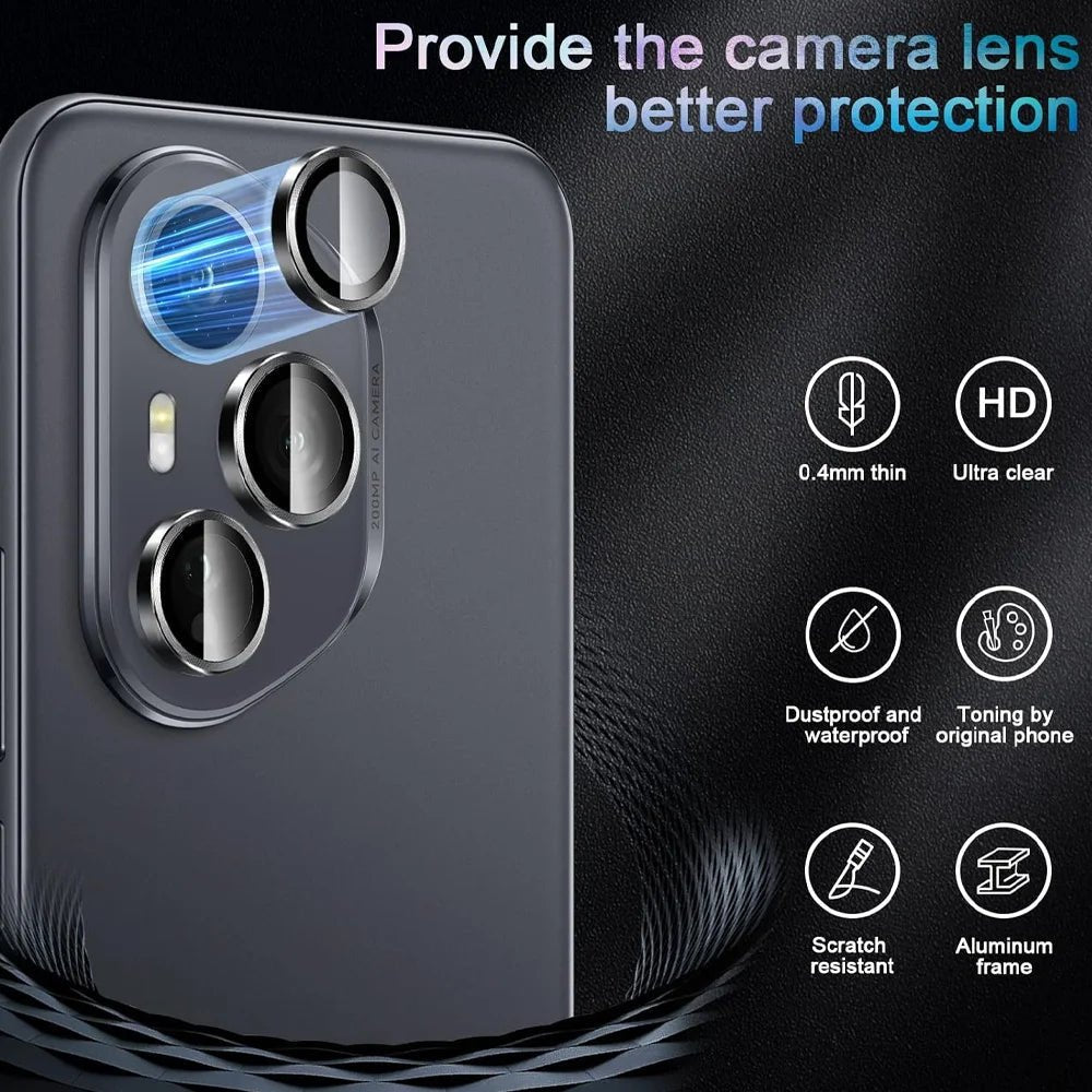 Honor400Pro Case Back & HD Camera Protector – 3D Rear Glass with 9H Metal Ring Lens for Honor 400 Pro / Lite 5G - RELUX.STORE