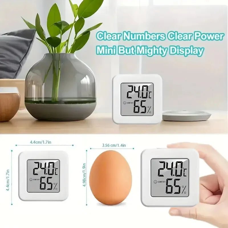 Indoor Mini Temperature and Humidity Meter, Bedroom Temperature Meter, Portable Electronic Digital Display, Humidity and Tempera - RELUX.STORE