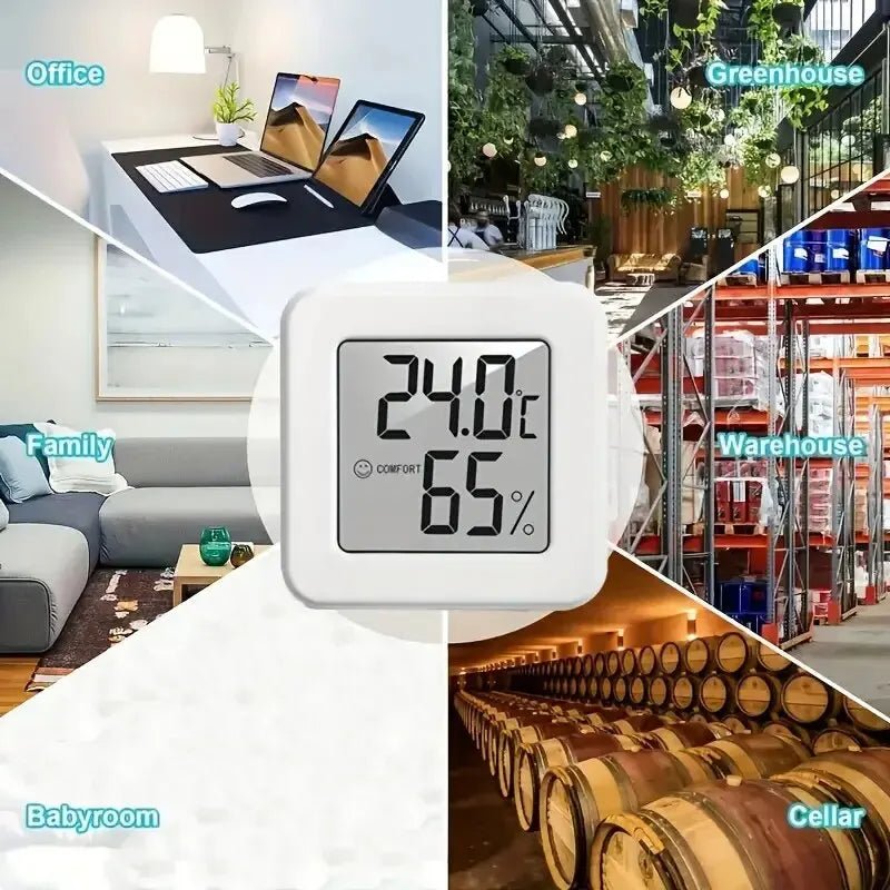 Indoor Mini Temperature and Humidity Meter, Bedroom Temperature Meter, Portable Electronic Digital Display, Humidity and Tempera - RELUX.STORE