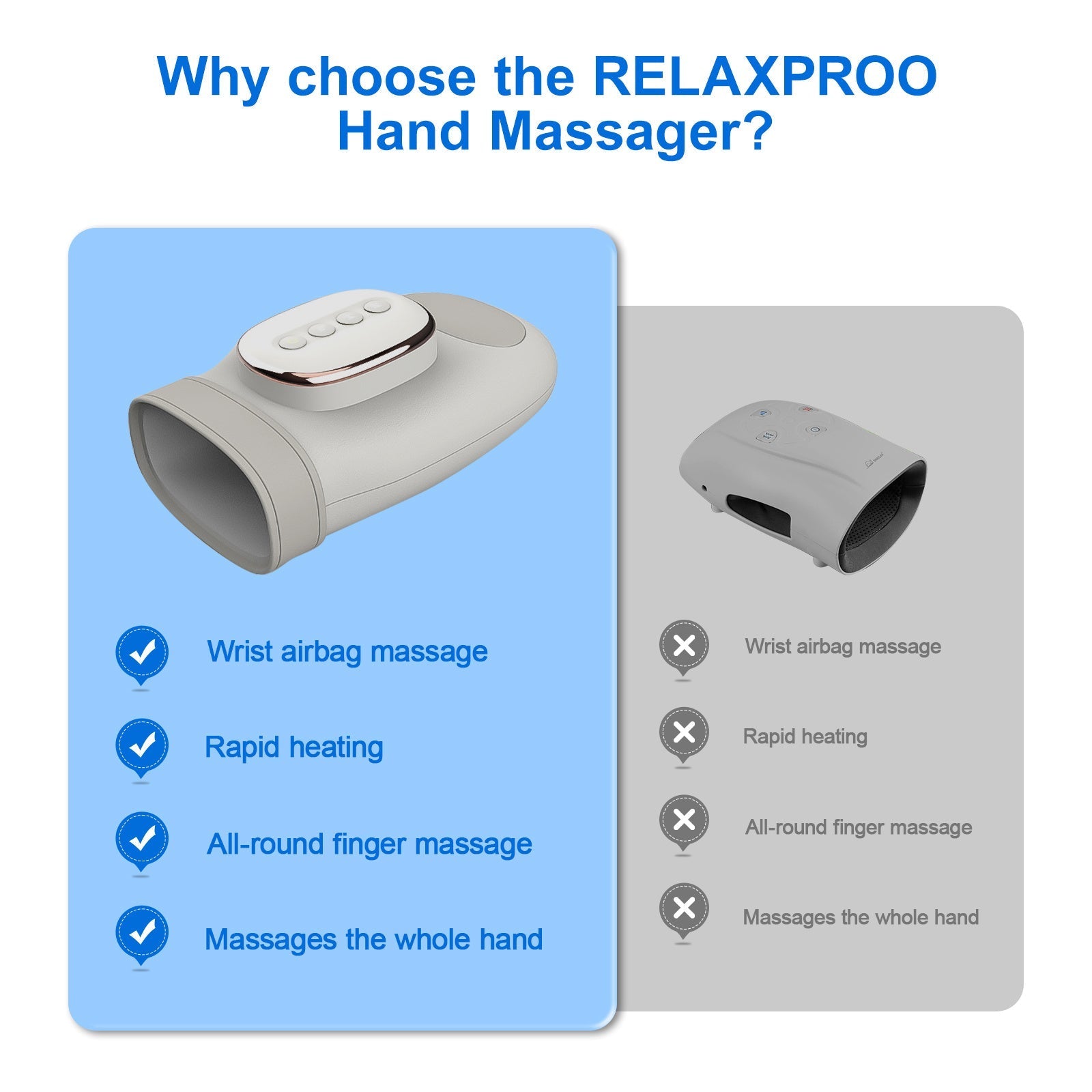 “Intelligent Hand Massager – 3D Kneading, Heating & Cold Compress with Full - Hand Wrap, 15 - Min Scientific Timing, Low - Noise Relaxation for Office & Home” - RELUX.STORE