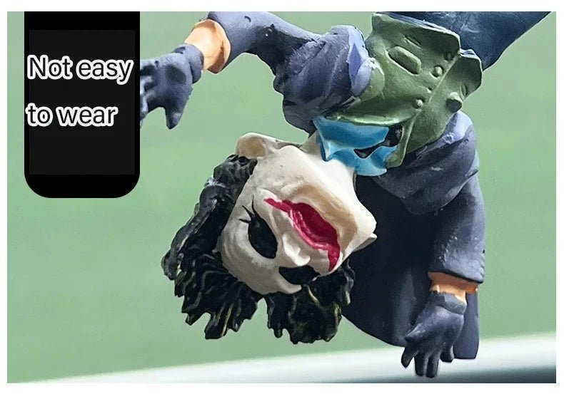 "Joker Car Resin Pendant – Creative Cartoon Rearview Mirror Accessory with Cowhide Rope, Christmas Gift 2024" - RELUX.STORE