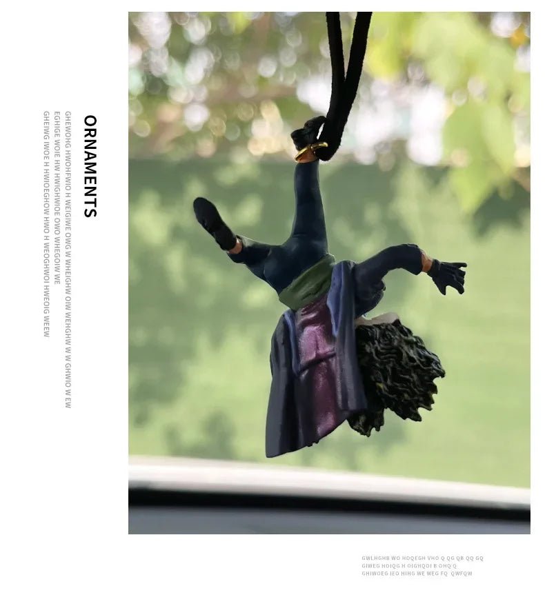 "Joker Car Resin Pendant – Creative Cartoon Rearview Mirror Accessory with Cowhide Rope, Christmas Gift 2024" - RELUX.STORE