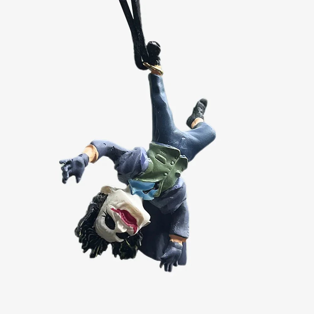 "Joker Car Resin Pendant – Creative Cartoon Rearview Mirror Accessory with Cowhide Rope, Christmas Gift 2024" - RELUX.STORE