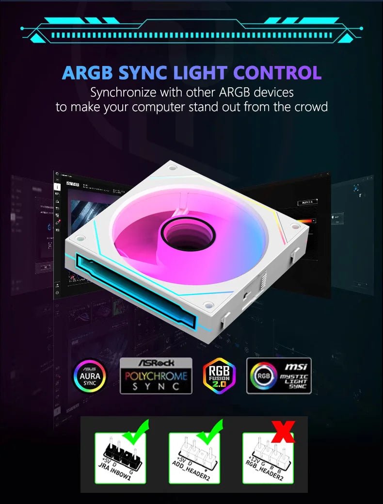 JUMPEAK MX120 360mm Modular Wireless Splicing PC 120mm Case Cooling Fan ARGB Infinite Mirror Effect For Computer Water Cooler - RELUX.STORE