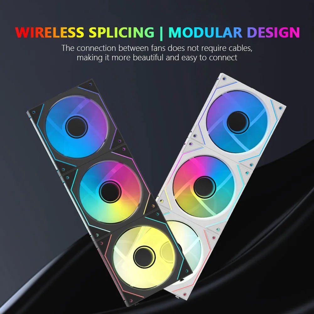 JUMPEAK MX120 360mm Modular Wireless Splicing PC 120mm Case Cooling Fan ARGB Infinite Mirror Effect For Computer Water Cooler - RELUX.STORE