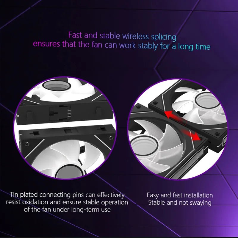 JUMPEAK MX120 360mm Modular Wireless Splicing PC 120mm Case Cooling Fan ARGB Infinite Mirror Effect For Computer Water Cooler - RELUX.STORE