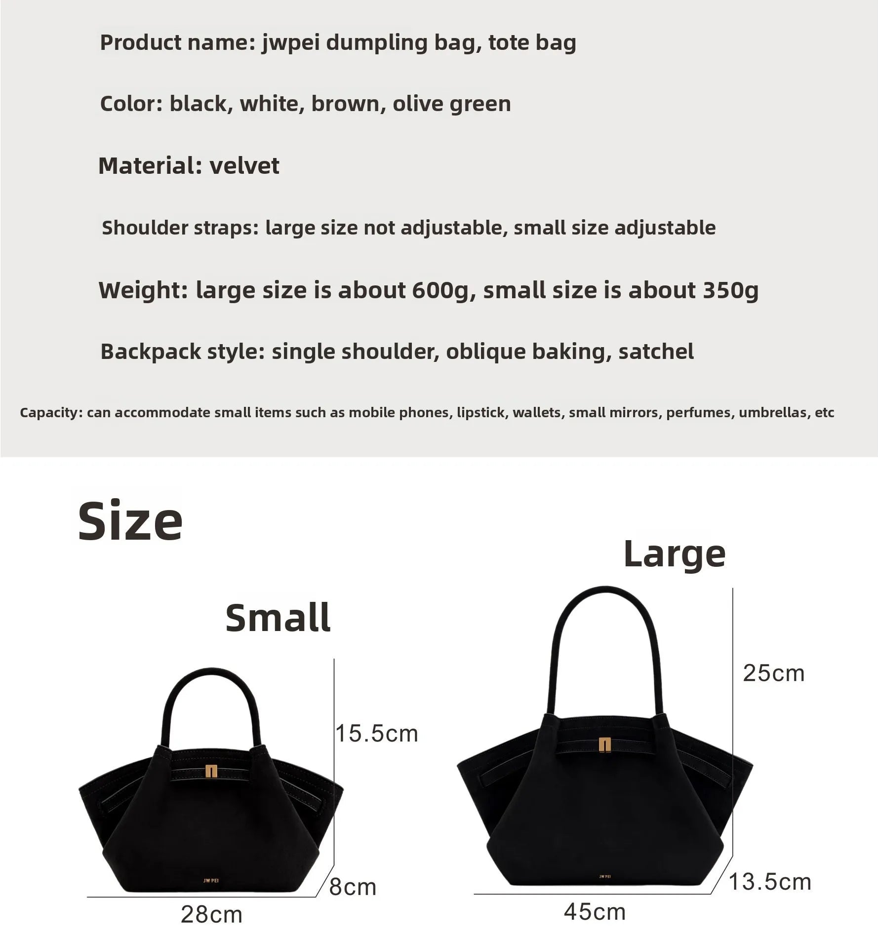 JW Pei Dumpling Bag Suede Shoulder Crossbody Underarm Bag Niche Design Fashion Handbag Tote Bag - RELUX.STORE
