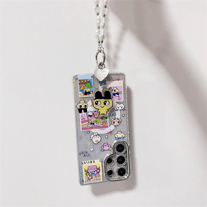 Kawaii Angel Baby Animal Phone Case For Samsung Galaxy S25 Ultra 24 Plus S23 S25 Edge Cover with Stand Chain Cute Magnetic Cases - RELUX.STORE