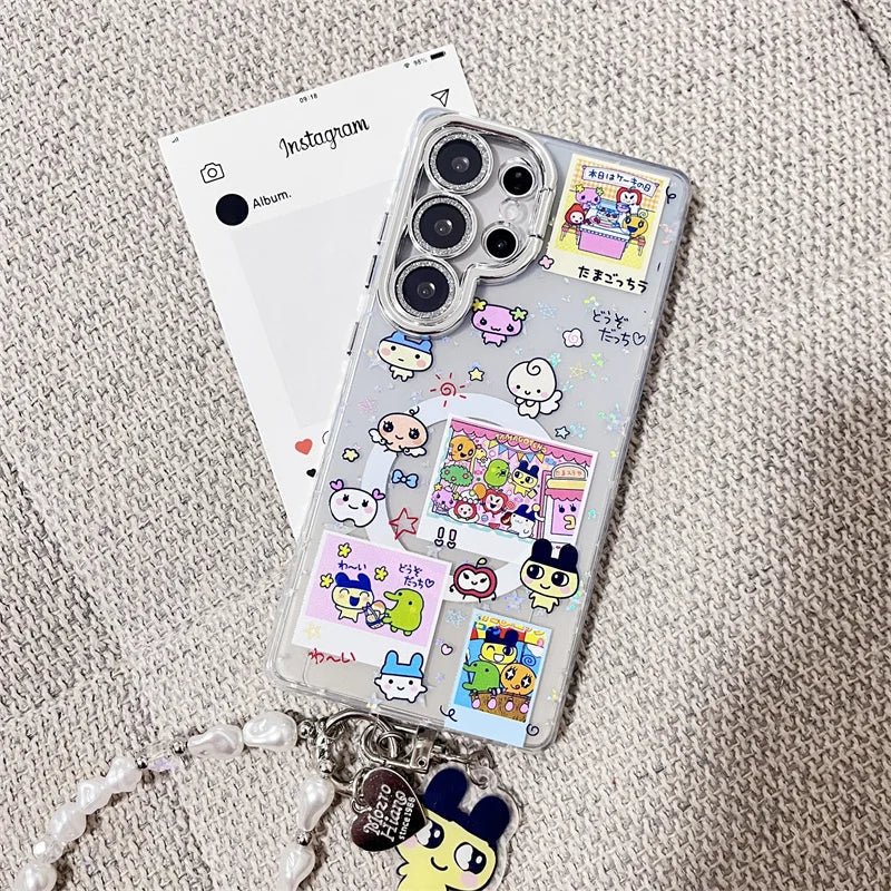 Kawaii Angel Baby Animal Phone Case For Samsung Galaxy S25 Ultra 24 Plus S23 S25 Edge Cover with Stand Chain Cute Magnetic Cases - RELUX.STORE