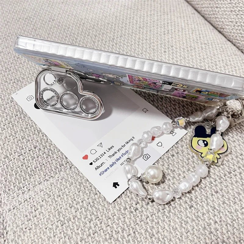 Kawaii Angel Baby Animal Phone Case For Samsung Galaxy S25 Ultra 24 Plus S23 S25 Edge Cover with Stand Chain Cute Magnetic Cases - RELUX.STORE
