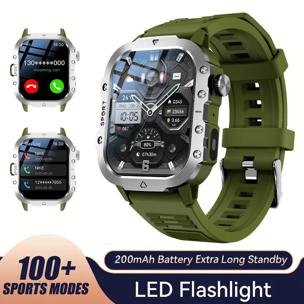 KESHUYOU Outdoor Sports Smart Watch 2.01 inch HD Screen LED Flashlight Bluetooth Talking Smart Watch for Men Women Holiday Gifts - RELUX.STORE