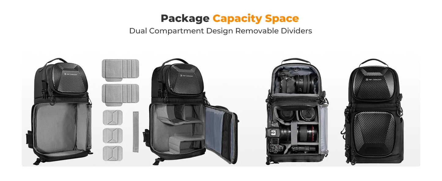 K&F Concept 10L Camera Sling Bag – Hardshell Crossbody Backpack for DSLR & Mirrorless Cameras | Compatible with Sony, Canon, Nikon - RELUX.STORE